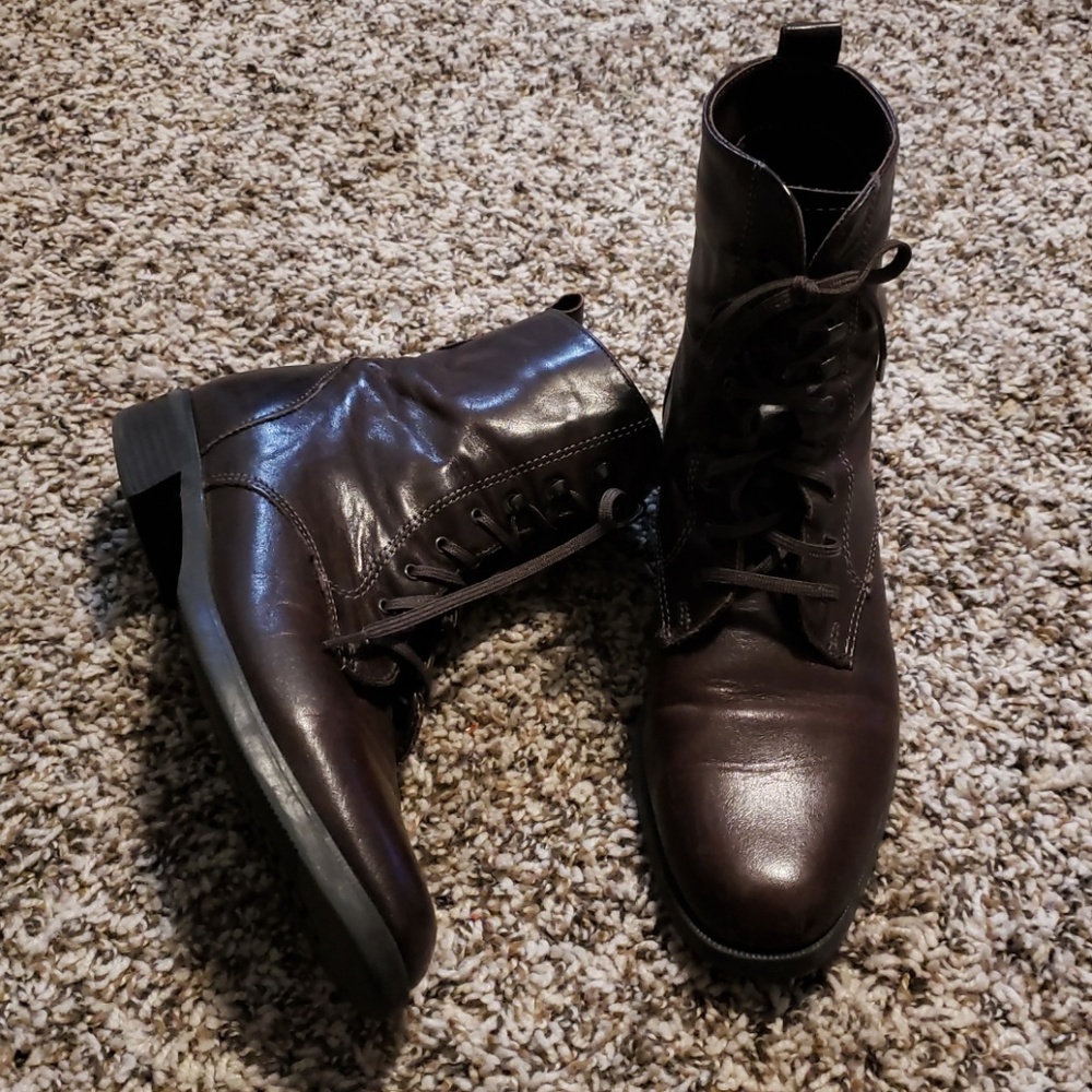 Santana Canada Brown Leather Lace Boots Size 5.5
